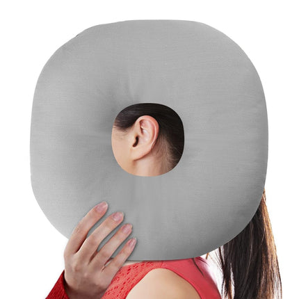 KUWUNG Piercing Pillow with Hole, For Ear Against Earache, Donut Pillow, Ear Pillow, Sleeping Ring for Side Sleepers for Pain Relief, Pillow, Ear Pillow, Piercing Pillow Ear