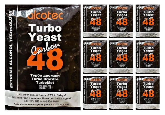 AlcoTec HUGBERT 48 Carbon Turbo, alcohol, fermentation yeast, yeast, liquor, distilling yeast, distillation, 10 pieces
