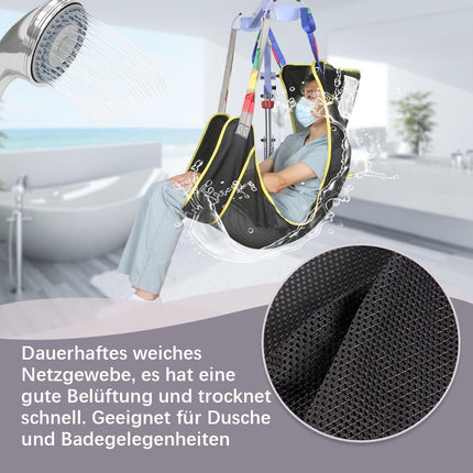 EZ Assistive Full Body Patient Lift Sling features a four points mesh sling for patient transfers and supports up to 500lbs (230kgs). (large)