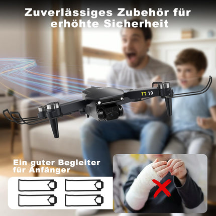 TT19 Mini Drone with Camera 180° Obstacle Avoidance 40KM/H Maximum Speed ​​RC FPV Drones for Beginners Adults Brushless Motor Drone 5G Wifi Adjustable Camera 1080p Foldable Quadcopter