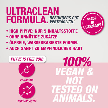Hyaluronic Serum high-dose PHYVE 200 ml, VEGAN moisturizing serum for the face, MADE in GERMANY, with 2% pure, highly concentrated HYALURONIC OVERDOSE BOOSTER by Svenja Walberg