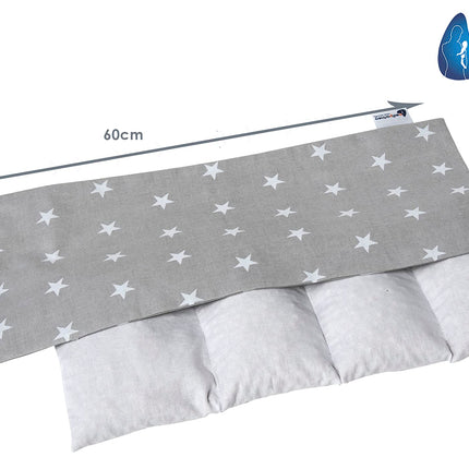 Medi Partners Cherry Stone Pillow 60x20cm 800g 100% Cotton 5 Chambers Large Organic Natural Heat Pillow Cold Therapy Removable Cover (Stars)