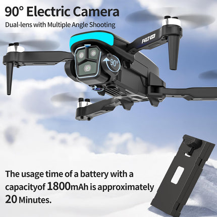GPS Drone with 4k Camera for Adults Kids, RGB LED Light 90°Electric Adjust Lens, Professional GPS Drone 5GHz WiFi Live Video, RC FPV F417 Drone Auto Return, Follow Me, Handbag, under 250g