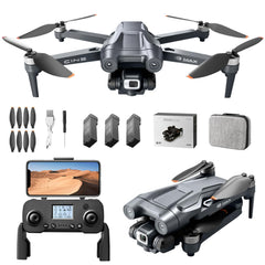 GPS Drone with 4K Camera for Adults, 5G WIFI FPV RC Foldable Quadcopter, GPS Intelligent Return, 3 Batteries with 60 Minutes Flight Time, 150° ESC Camera, Brushless Motor
