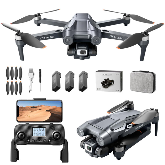 GPS Drone with 4K Camera for Adults, 5G WIFI FPV RC Foldable Quadcopter, GPS Intelligent Return, 3 Batteries with 60 Minutes Flight Time, 150° ESC Camera, Brushless Motor