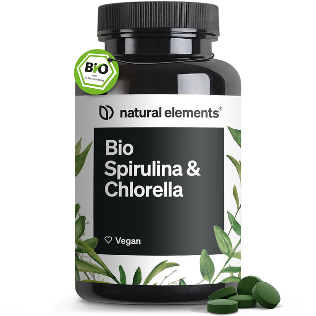 Organic Spirulina &amp; Chlorella Tablets – 500 Tablets – 100% Pure &amp; Natural – Certified organic, laboratory-tested, no additives, vegan, and produced in Germany