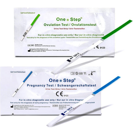 One+Step Combo Pack 40 x Ovulation Test and 10 x Pregnancy Test - Fertility Test for Women - Ovulation Test for Ovulation