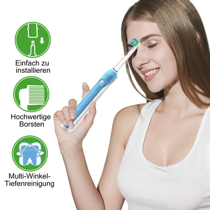 16 pieces brush heads compatible with Oral B brush heads, professional brush heads suitable for Oral B electric toothbrushes, 8 white and 8 black.