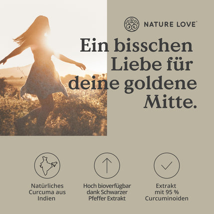 NATURE LOVE® Curcuma 15000mg - Turmeric Capsules - 9-month supply - high dose 95% curcumin per capsule - with black pepper - vegan, laboratory-tested &amp; produced in Germany
