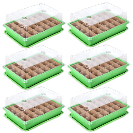 Schramm® 6 piece cultivation set greenhouse cultivation tray pots indoor greenhouse 27 x 19 x 11 cm for 144 cultivation pots cultivation set mini greenhouse