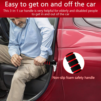 Car exit aid, 2 pieces car entry aid, 3 in 1 multifunctional car grab bar, window breaker, seat belt cutter, support handle car exit aid for seniors, disabled people, pregnant women