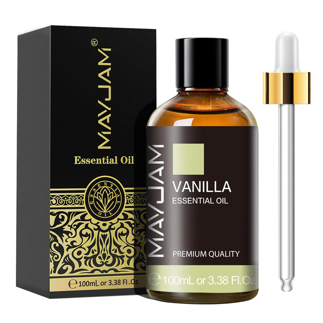 MAYJAM Vanilla Essential Oil 100ML, Vanilla Oil for Diffuser, Humidifier, DIY, Home, Wardrobes