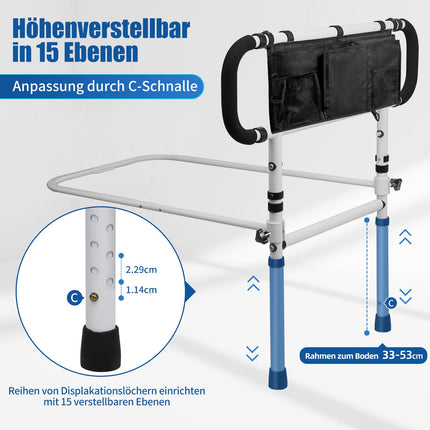 FinityPro Bed Riser for Seniors, Adjustable &amp; Extendable Bed Riser for Seniors, Foldable Bed Rail with Large Storage Bag for Elderly, 450lbs Capacity, Bed Rail for Adults