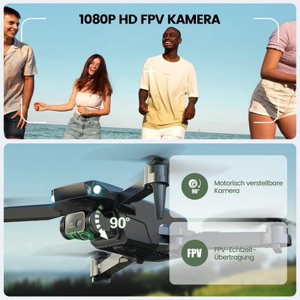 Holy Stone HS290 Foldable Drone with 1080P Camera for Beginners, RC Drones with FPV Transmission, Long Flight Time, APP Control, Optical Flow Camera Drones Complete Set Toy Gifts for Kids, C0
