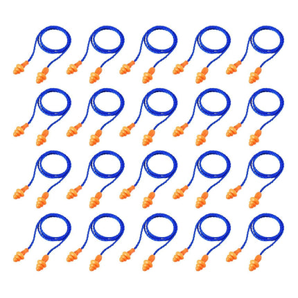 Txyk 20 Pairs Soft Reusable Silicone Earplugs with Cord (Noise Reduction 25db)