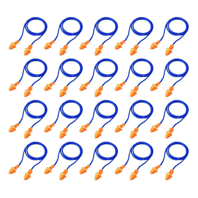 Txyk 20 Pairs Soft Reusable Silicone Earplugs with Cord (Noise Reduction 25db)