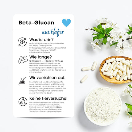 Fair &amp; Pure® - Beta-Glucan Capsules 500mg from Oats - 120 Capsules - vegan - natural - without magnesium stearate