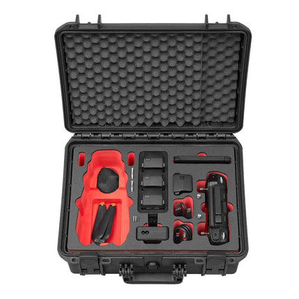 TomCase Travel Edition Case for DJI Mavic 3 / Mavic 3 Pro / Mavic 3 Classic, DJI RC / RC Pro Controller &amp; many accessories - Battery charging in the case, waterproof outdoor case IP67 (black-red)