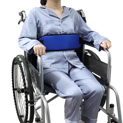 LOSCHEN Non-Slip Seat Belt Thick Chair Abdominal Area Adjustable Anti-Fall Slip with Buckle for Elderly Seniors (Blue)