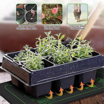 CJBIN Plant Heating Mat with Thermostat, 30W Plant Heating Mat, Waterproof Indoor Greenhouse Heating Mat for Seedlings, Heating Mat for Plants, Greenhouse and Reptiles, 20 * 10in