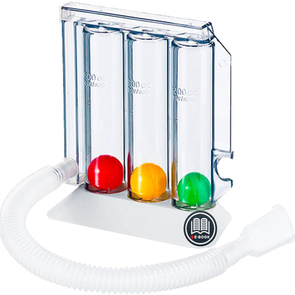 Breathing trainer with e-book for breathing exercises - lung trainer - chamber breathing exercise device | Therapy for respiratory problems of the lungs and bronchi | Speech therapy occupational therapy lung trainer (special 1200 Vol)