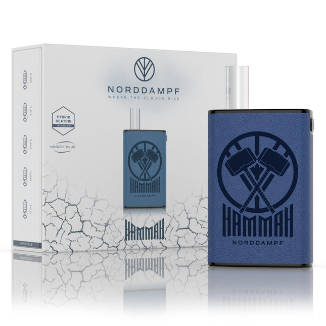 Norddampf HAMMAH Herb Vaporizer | Compact premium vaporizer for herbs | Hybrid heating technology | 1600mAh battery | 30s heat-up time | Insulated airway | 5 temperature levels | NORDIC BLUE