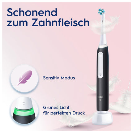 Oral-B iO Series 3 Electric Toothbrush, 3 Brushing Modes for Oral Care, Magnetic Technology, Travel Case, Designed by Braun, TEST WINNER Stiftung Warentest (12, 2024), Matt Black