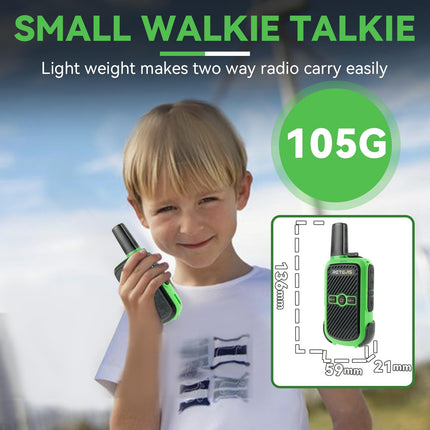 Retevis RT15 Walkie Talkie Adults, PMR446 Two-Way Radios, Hands-Free VOX, Mini, 1000 mAh Li-ion Battery, Walkie Talkie for Camping, School, Home Games, Vacation (Green and Yellow, 1 Pair)
