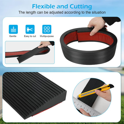 Self-adhesive door threshold ramp, 90 x 8 x 2 cm flexible wheelchair ramp, rubber ramp, threshold ramp, curb ramp for wheelchairs, sweeping robots, scooters