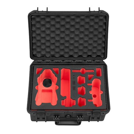 TomCase Drone Case "Travel Edition" for DJI Air 3S Fly More Combo, Standard or DJI RC 2 Controller, Battery Charging in the Case, Waterproof Outdoor Case - Made in Germany (Black/Red-Black)