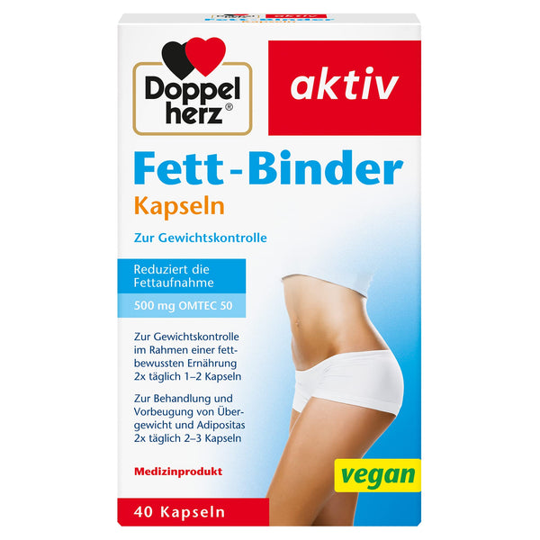 Doppelherz Fat Binder – Medical device to support a weight-reducing diet – 40 vegan capsules