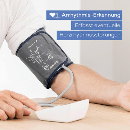 Beurer BM 27 upper arm blood pressure monitor with cuff fit control, clinically validated, for upper arm circumferences of 22-42 cm, risk indicator, arrhythmia detection, notification of application errors