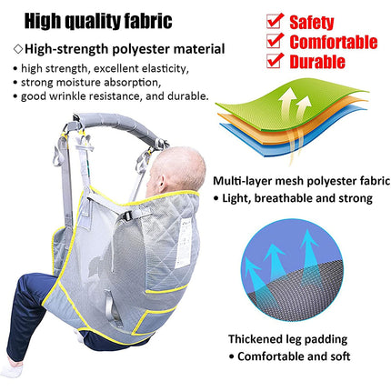 Open patient lift transfer sling, patient aid, toilet sling patient lift, patient aid universal bath patient lift with headrest, shower sling with split legs