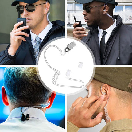 BARRU 2Pcs Earpiece Sound Tube, Replacement Sound Tube, Sound Tube Radio, Transparent Replacement Tube for Walkie Talkie Radios with Holding Clip, Headphone Two-Way Radio Replacement Tube