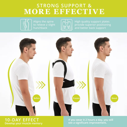 Back Straightener, Adjustable Shoulder Strap Posture Corrector for Men and Women and Provides Pain Relief from Neck, Shoulder, Upper and Lower Back (L/XL)