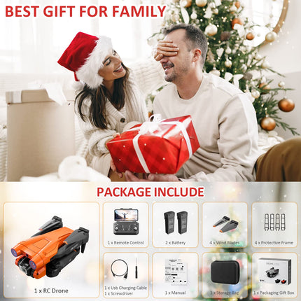 Mingfuxin Foldable Drone with Camera for Beginners, RC Quadcopter Drone with App WIFI FPV Live Video, Altitude Hold, Headless Mode, One-Key Takeoff and Landing for Adults and Kids