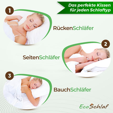 EcoSchlaf® Orthopedic Pillow 2025 Premium Neck Support Pillow – Certified – Side Sleeper Pillow Neck Pillow Made of Soft Memory Foam – Ergonomic Pillow – Neck Pain – Height Adjustable
