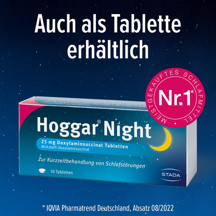 Hoggar Night – Sleeping pills to help you fall asleep and for acute sleep disorders – Well tolerated, for restful sleep – 1 x 10 meltable tablets