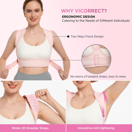 Back Support for Posture Correction, Posture Corrector, Adjustable, for the Upper Back, Supports the Clavicle and Relieves Neck, Shoulder and Upper Back Pain (S/M)