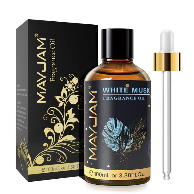 MAYJAM White Musk Oil 100ml, Premium Fragrance Oil for Essential Oil Diffuser, Aromatherapy, Home, Oil Burner