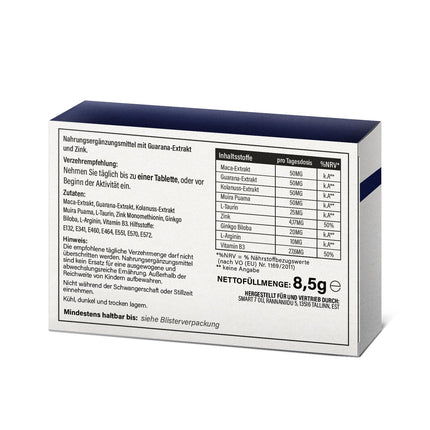 NEW: Potenziax - 50mg dietary supplement with high dosage of Maca, Guarana, Muira Puama and L-Arginine for men - tailored to the needs of men