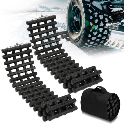 Jopassy traction aid, 2 pieces car starting aid 80x21cm, with storage bag, traction plates track system for sand snow, for cars, trucks, off-road vehicles