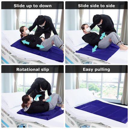 LOSCHEN sliding sheet, tube sliding sheet for patient transfer, sliding sheet to assist the transfer of elderly people (72 * 120cm, dark blue)