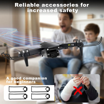 TTROARDS Drone with Camera 1080P Brushless Motor Drone 180° Obstacle Avoidance, Mini Drones for Beginners Foldable RC Quadcopter Wind Resistance Level 4 Drone for Adults TT19