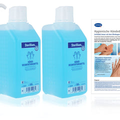 Sterillium hand disinfectant sets including dosing pump eliminates 99.9% of bacteria (2 x 500ml)