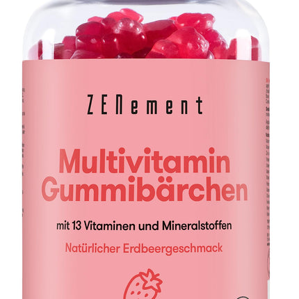Multivitamin Gummies for Children, 120 Pieces | Gummies with 13 vitamins and minerals (Vitamin C, D3, Biotin, Folic Acid, Zinc &amp; more) | Strawberry Flavored