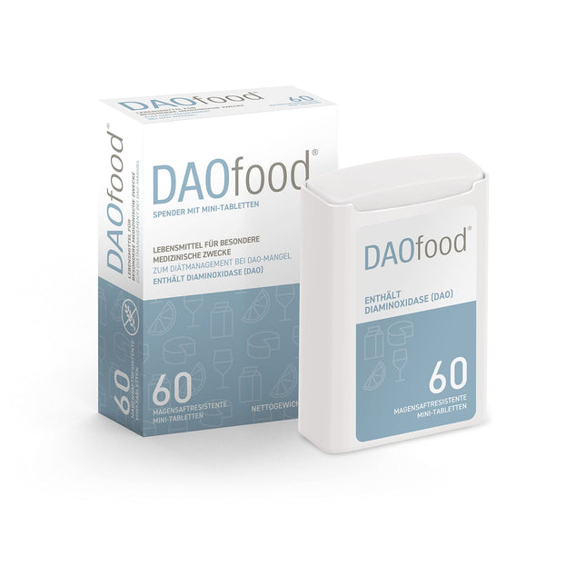 DAOfood - Dietary management for DAO deficiency - Dispenser 60 mini gastro-resistant tablets - DAO enzyme