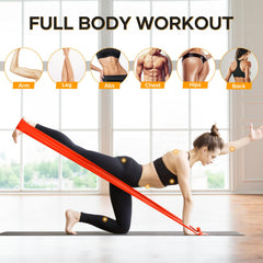 Fokky Fitness Bands Set of 4, Resistance Bands 2M Fitness Band, Gymnastics Band with 4 Levels, Resistance Bands Fitness Bands Rubber Band for Muscle Building, Yoga, Pilates for Men and Women