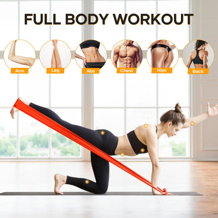 Fokky Fitness Bands Set of 4, Resistance Bands 2M Fitness Band, Gymnastics Band with 4 Levels, Resistance Bands Fitness Bands Rubber Band for Muscle Building, Yoga, Pilates for Men and Women