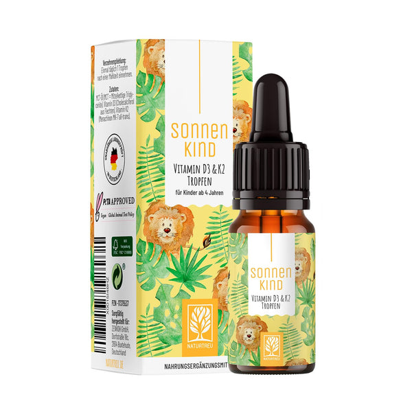 Vitamin D3 K2 Drops 100% Vegan for 300 Days - 500 IU Vitamin D from Lichen &amp; 25μg Vitamin K for Children | Vitamin Drops